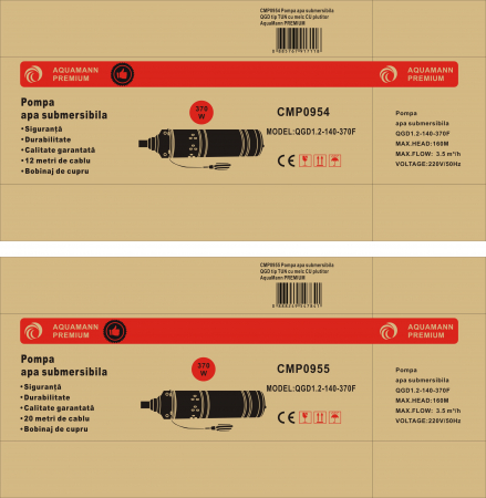 Pompa apa submersibila 3.5m³h 160M cu plutitor flotor (CMP0955) [1]