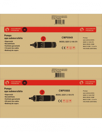 Pompa apa submersibila 3.5m³h 160M fara plutitor flotor (CMP0988) [1]