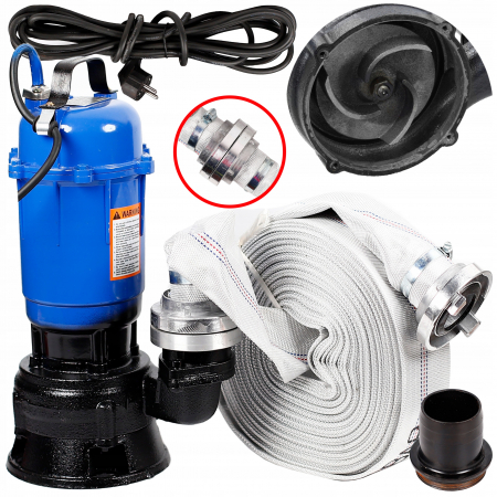 Pompa apa submersibila murdara 3200W + furtun 20m pompieri + franghie 10m 14mm (CP-5501+20M+Fr) [1]