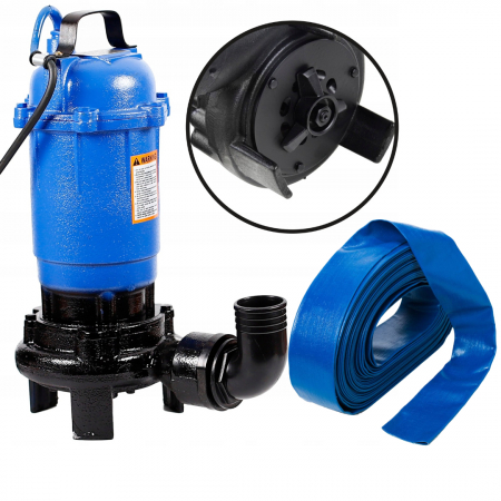 Pompa apa - Pompa apa submersibila murdara cu tocator cutit exterior 3265W + furtun 20m (CP-5509+20MG)