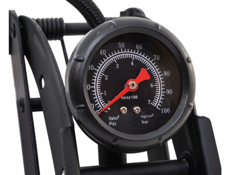 Pompa de picior auto cu un singur piston, manometru 0-7 bar si adaptoare pentru umflat anvelope (V83140) [5]