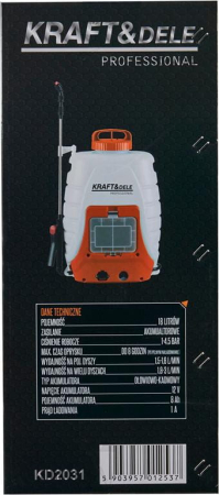 Pompa de stropit 18L 12V 8Ah cu acumulator pulverizator pe baterie + accesorii (KD2031) [39]