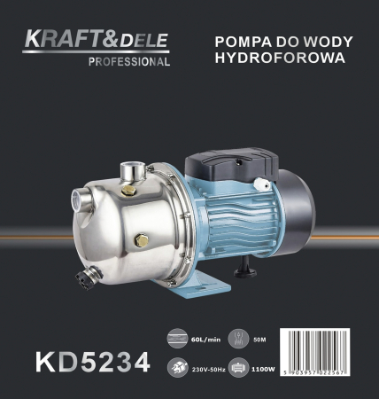 Pompa hidrofor apa curata 1100W, debit 60 l/min, inaltime refulare 50 m (KD5234) [11]