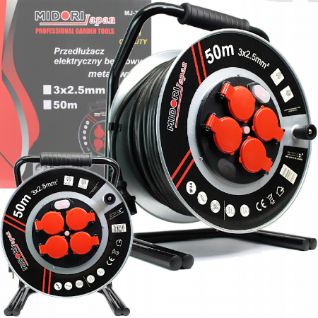 Prelungitoare curent - Prelungitor 50M pe rola cu tambur 3X2.5mm BX-745  BX-746  (MJ-746)
