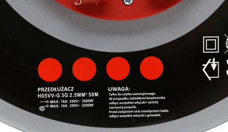 Prelungitor 50M pe rola cu tambur 3X2.5mm protectie priza (KD4022) [11]