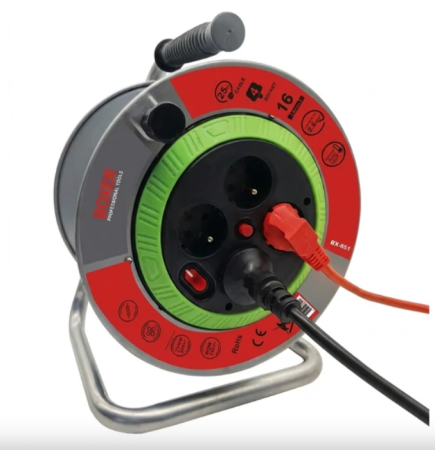 Scule electrice - Prelungitor electric cu tambur 25m, 4 prize, 3x2.5mm² (BX-851)
