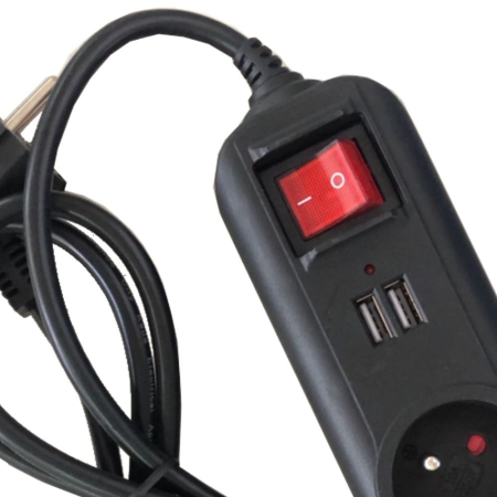 Prelungitor electric curent 3m 3 prize mufe USB (KD4032) [6]