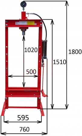 Presa hidraulica 20Tone 0-102cm 9trepte rulmenti cu actionare picior pedala stand podea (MT01207) [7]