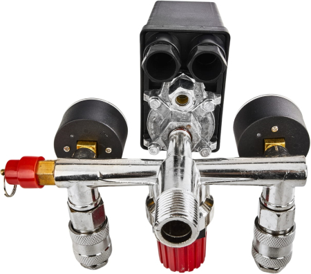 Presostat compresor 8 bar 230V, reglabil 3-12 bar, cu manometre si supapa siguranta (KD2176) [3]