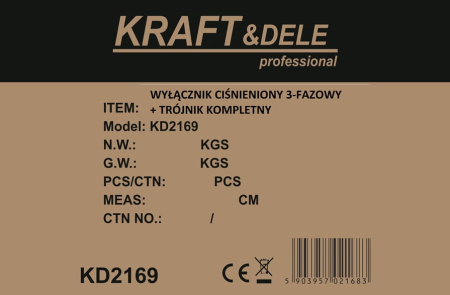 Presostat trifazat cu racord T si manometre pentru control compresor (KD2169) [10]