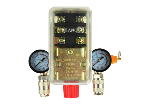 Presostat trifazat cu racord T si manometre pentru control compresor (KD2169) [6]