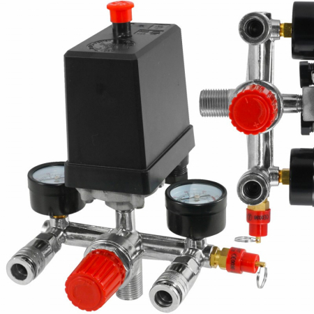 Scule pneumatice - Presostat universal 380 400V trifazat trifazic regulator presiune manometru (V81207)