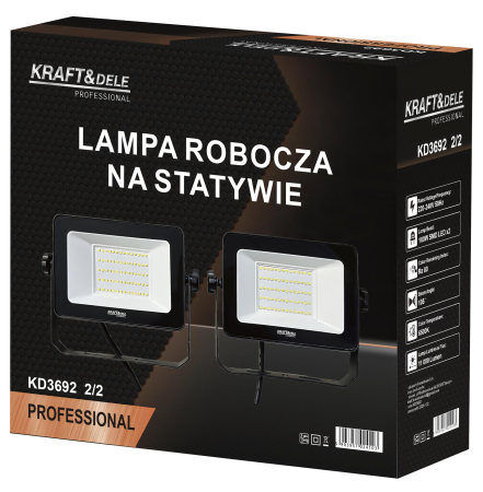 Proiector LED de lucru cu trepied 2x100W, 16000 lm, IP65 (KD3692_2K) [15]
