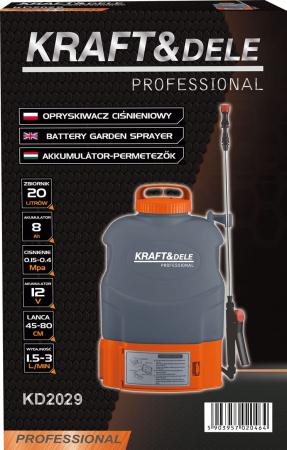 Pulverizator electric 20L acumulator 12V presiune reglabila 4.5bar 4 duze lance telescopica (KD2029) [14]