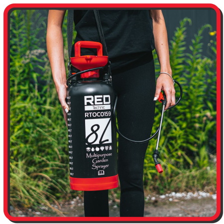 Pulverizator manual sub presiune 8 litri cu lance 57cm si bretele pentru gradina (RTOC0159) [21]