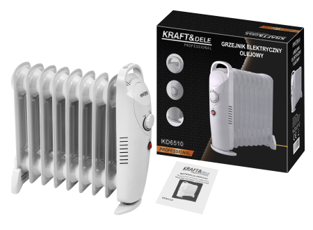 Incalzitoare arzatoare electrice / gaz / combustibil - Radiator electric cu ulei 1000W cu 9 elementi si termostat reglabil (KD6510)