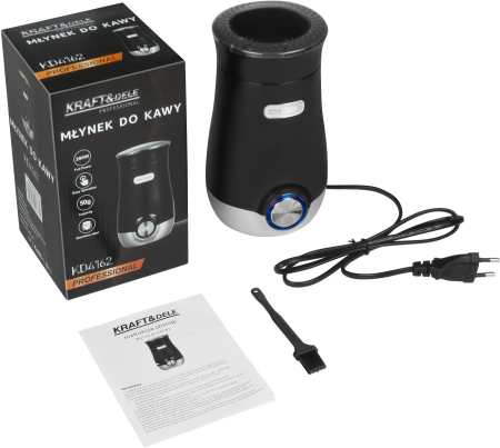 Bucatarie - Rasnita cafea 200W 50g lame inox duble functie puls pentru cafea condimente nuci (KD4162)