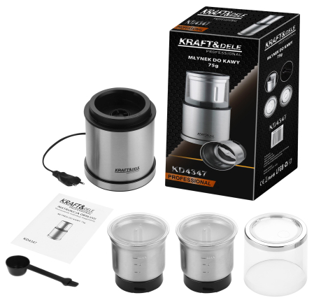 Rasnita de cafea electrica 75 g 300 W cu 2 recipiente din inox (KD4347) [1]