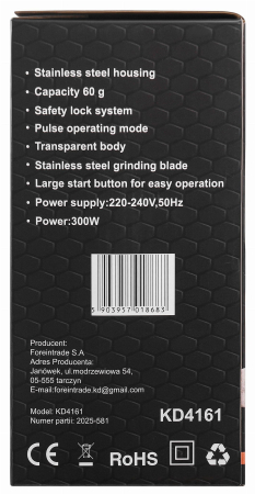 Rasnita electrica pentru cafea, 60 g, 300 W, (KD4161) [7]