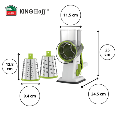 Razatoare manuala rotativa cu 3 tambure din otel inoxidabil verde (KH-1960) [2]