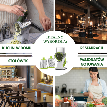 Razatoare manuala rotativa cu 3 tambure din otel inoxidabil verde (KH-1960) [10]