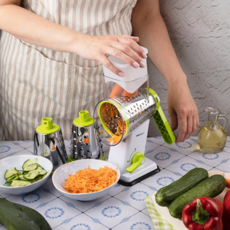 Razatoare manuala rotativa cu 3 tambure din otel inoxidabil verde (KH-1960) [4]