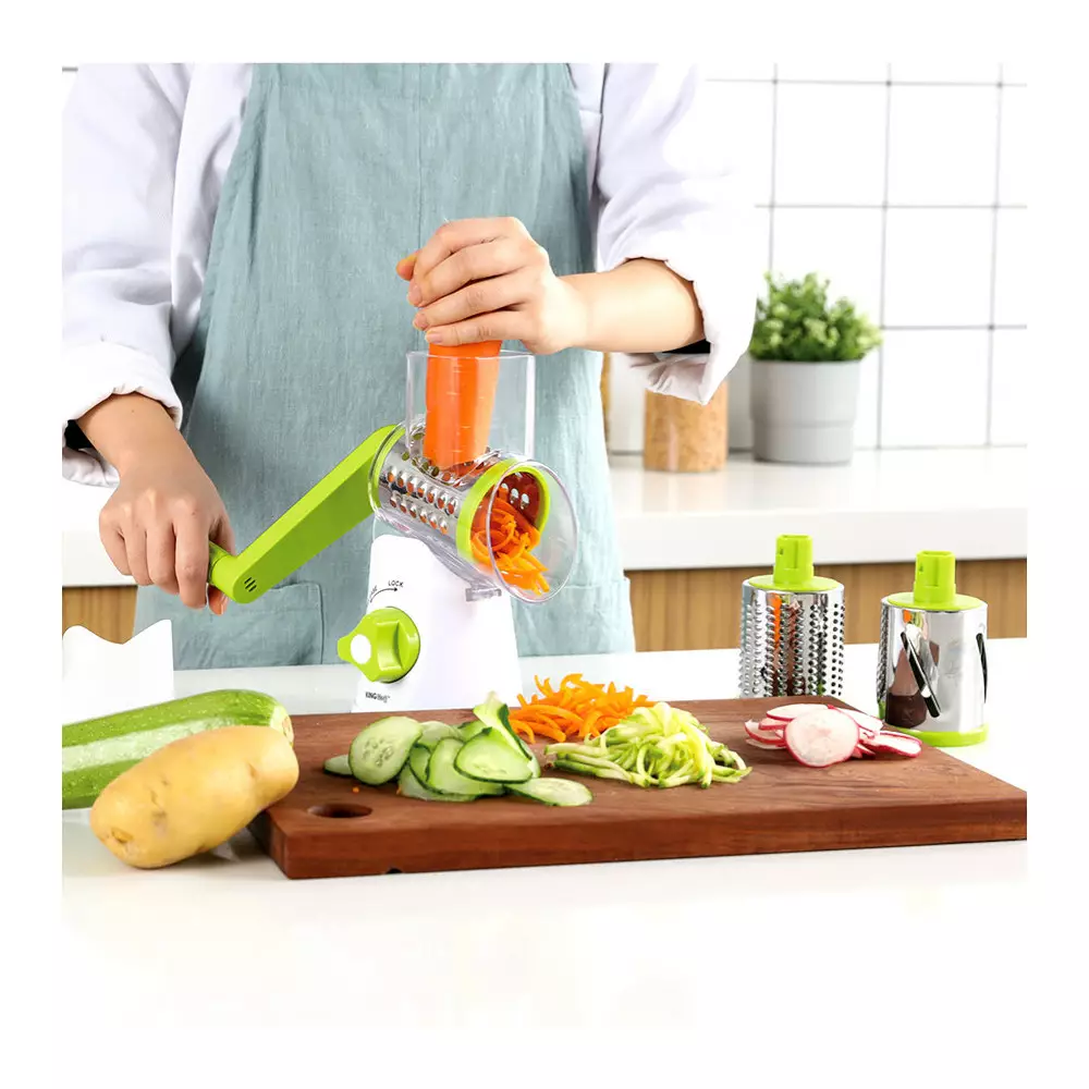 Razatoare manuala multifunctionala cu tambur din otel inoxidabil si plastic verde  (KH-1652) [3]