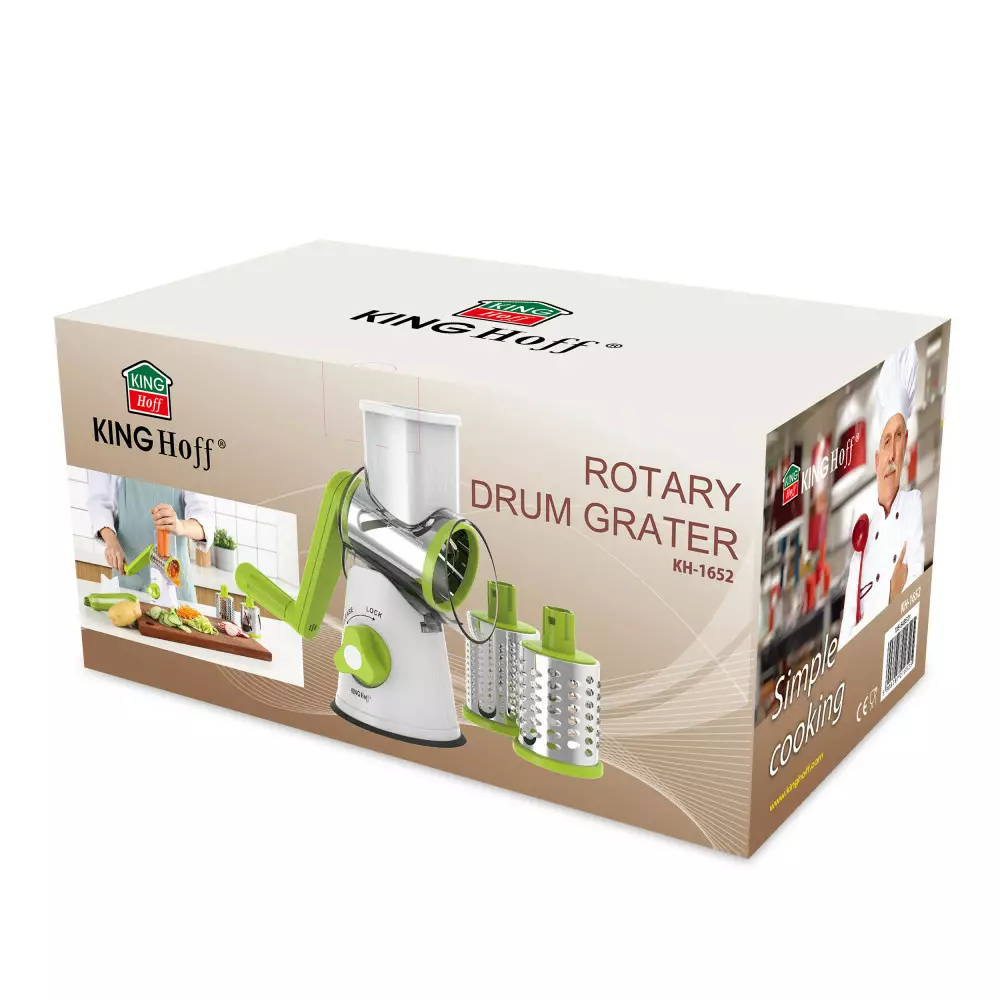 Razatoare manuala multifunctionala cu tambur din otel inoxidabil si plastic verde  (KH-1652) [4]