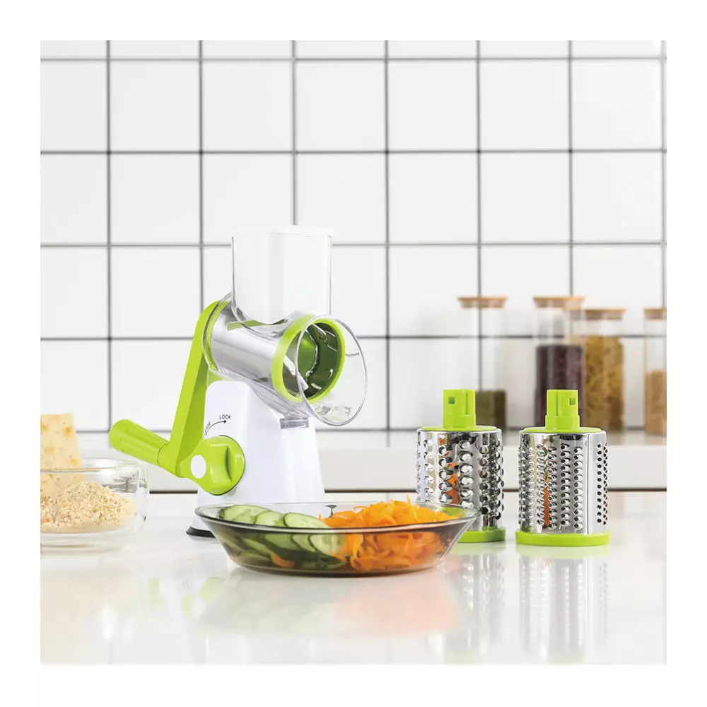 Razatoare manuala multifunctionala cu tambur din otel inoxidabil si plastic verde  (KH-1652) [2]