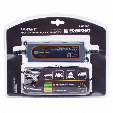 Redresor, incarcator baterie cu microprocesor 6V-12V 1A 4-120Ah (PM0706) [3]