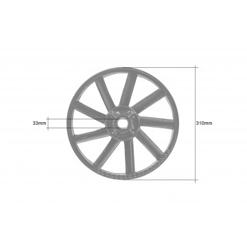 Roata curea pompa compresor 310 mm pentru 2 curele trapezoidale 17 mm (W3065-F) [1]