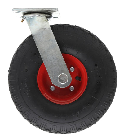 Scule pentru gradinarit - Roata fixa din cauciuc placa metalica carucioare 270 mm (KD465)