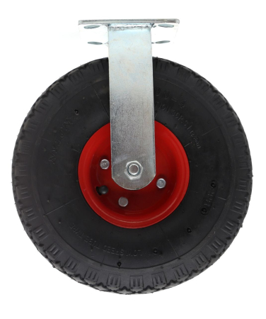 Scule pentru gradinarit - Roata fixa din cauciuc placa metalica carucioare 270 mm (KD466)