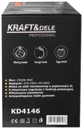 Robot bucatarie mixer planetar 2500W, bol 5 litri, 3 palete diferite, 6 trepte viteza si PULSE (KD4146) [17]