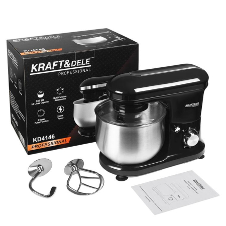 Robot bucatarie mixer planetar 2500W, bol 5 litri, 3 palete diferite, 6 trepte viteza si PULSE (KD4146) [2]