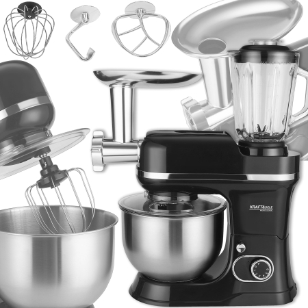 Produse noi (necategorizate) - Robot bucatarie mixer planetar masina tocat carne 3000W, bol 5 litri, 3 palete diferite, 6 trepte viteza si PULSE (KD4147)