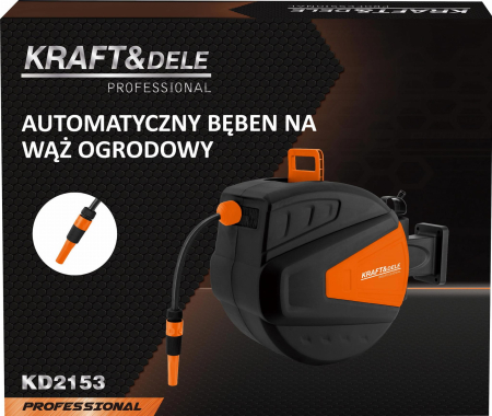 Rola automata furtun gradina 30m + 2m, 1/2", montare perete, derulare automata, 8-24 bar (KD2153) [1]