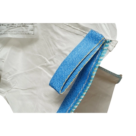 Sac big bag 100x100x130cm alb, capacitate 2000kg, tip U-Panel nelaminat, fund plan, top fusta 85cm (DISUX05) [3]