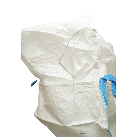Sac big bag 100x100x130cm alb, capacitate 2000kg, tip U-Panel nelaminat, fund plan, top fusta 85cm (DISUX05) [1]