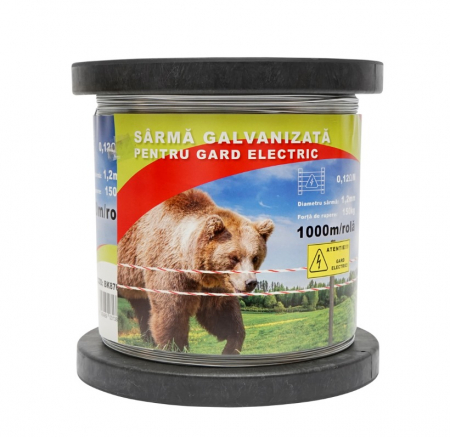 Conductori (fir, sarma, banda, plasa) - Sarma 1000m galvanizata pentru gard electric 1.2mm mistret urs DISNX57 (BK87611)