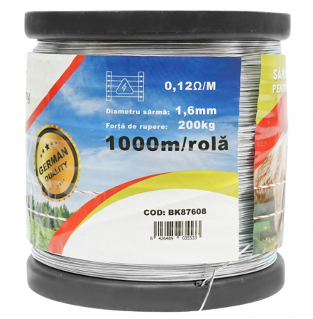 Sarma 1000m galvanizata pentru gard electric 1.6mm 200kg mistret urs DISCH38 (BK87608) [1]