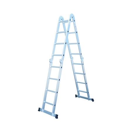 Scara - Scara aluminiu multifunctionala 4.7m, 4x4 trepte, pliabila cu balamale, sarcina maxima 150kg (DISEV53)