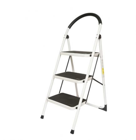 Scara - Scara metalica pliabila, 3 trepte cauciuc antiderapant, inaltime 127cm, sarcina maxima 150Kg (DISPN85)