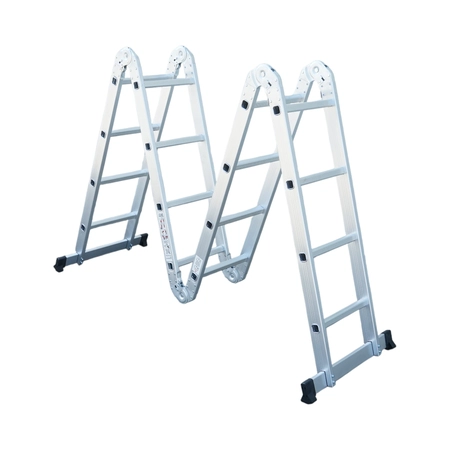 Scara multifunctionala aluminiu 3.7m, 4x3 trepte, pliabila cu balamale, sarcina maxima 150kg (DISVF06) [2]