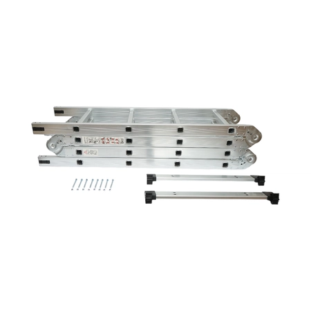 Scara multifunctionala aluminiu 3.7m, 4x3 trepte, pliabila cu balamale, sarcina maxima 150kg (DISVF06) [7]