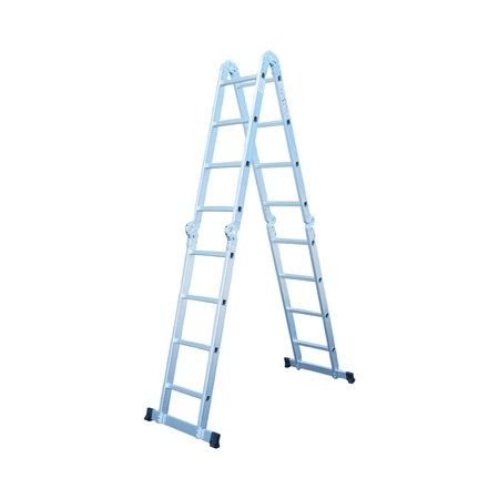 Scule pentru gradinarit - Scara multifunctionala aluminiu 3.7m, 4x3 trepte, pliabila cu balamale, sarcina maxima 150kg (DISVF06)