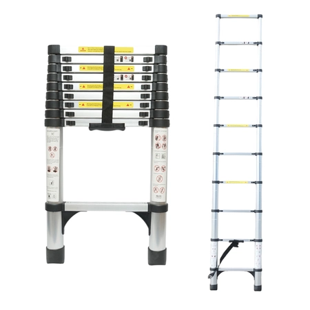 Scara - Scara telescopica din aluminiu 2.9m, 10 trepte antiderapante, sarcina maxima 150kg  (DISVF03)