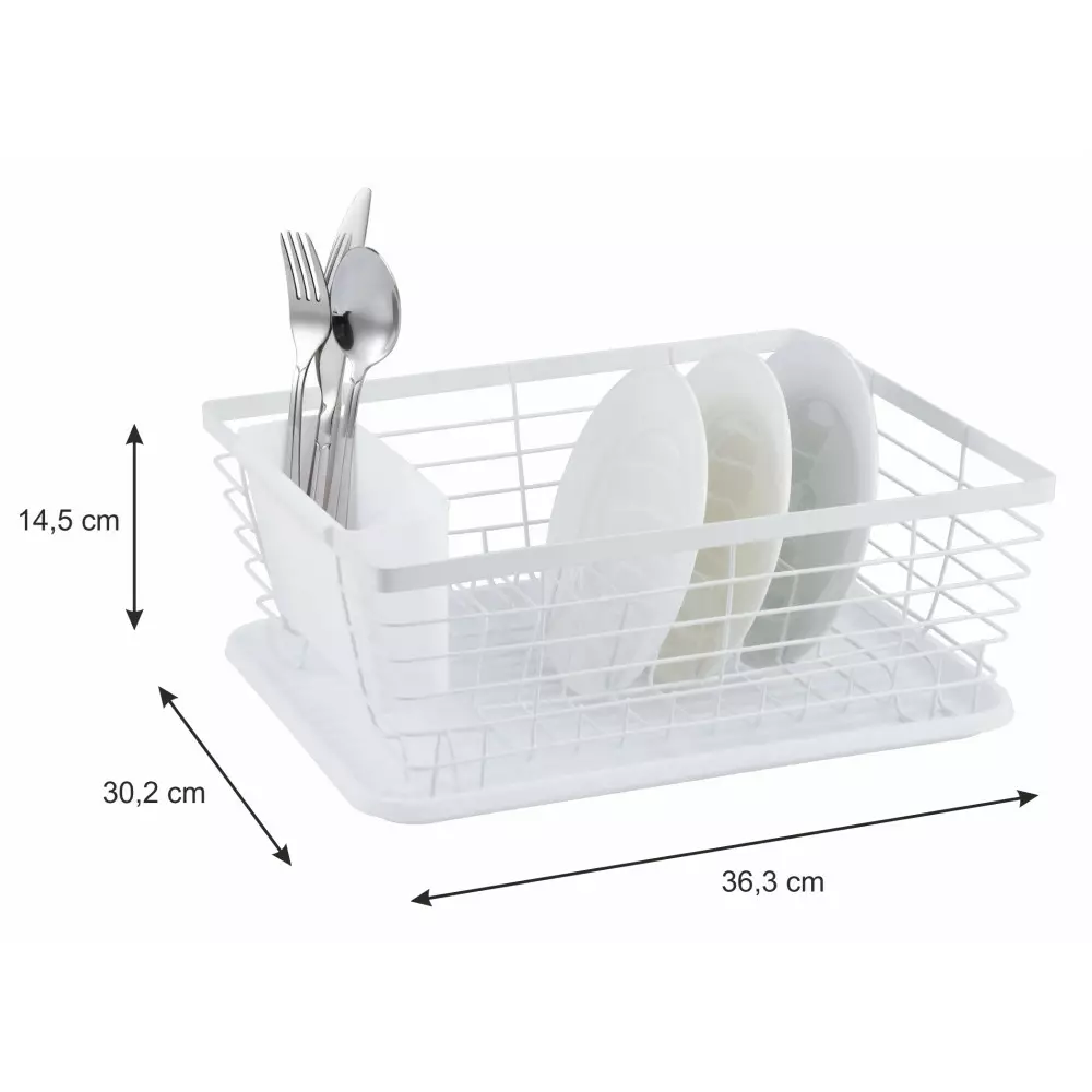 Scurgator pentru vase bucatarie, otel si plastic, culoare alb (KH-1731) [1]