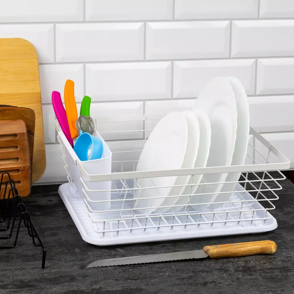 Scurgator pentru vase bucatarie, otel si plastic, culoare alb (KH-1731) [2]