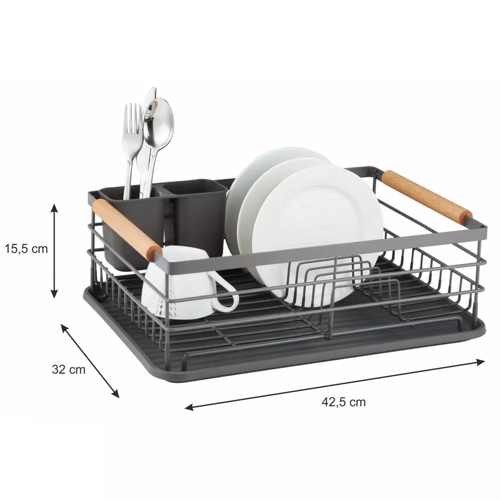 Scurgator vase, otel si plastic, manere lemn (KH-1729) [1]